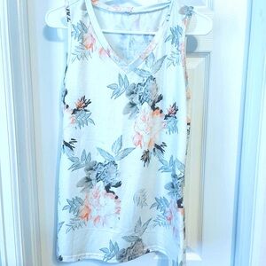 Sleeveless Summer V-Neck Tank, Flowers, Loose Fit